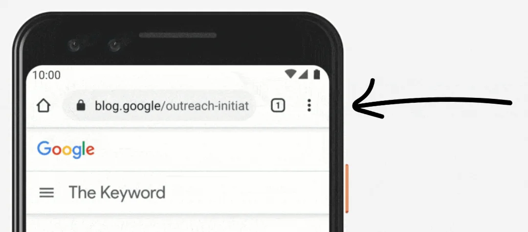 Three-dots menu in Chrome